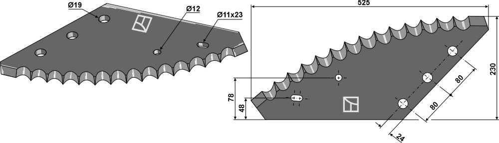 Fodder mixer knives