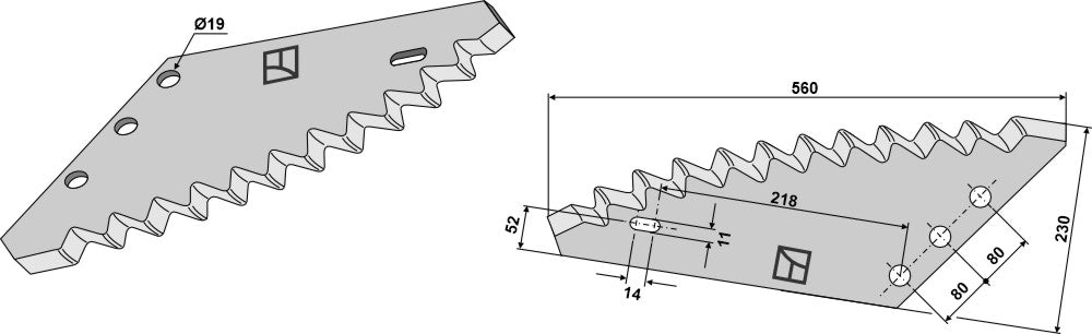 Fodder mixer knives