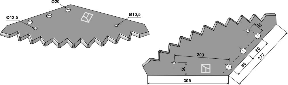 Fodder mixer knives