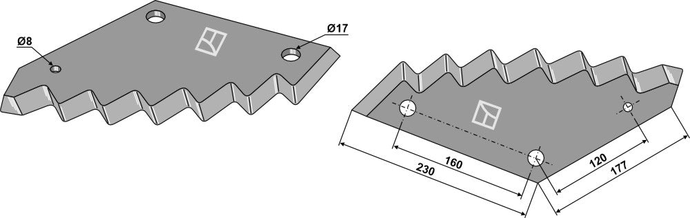 Fodder mixer knives