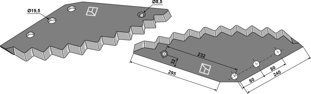 Fodder mixer knives