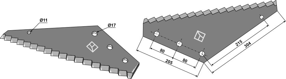 Fodder mixer knives
