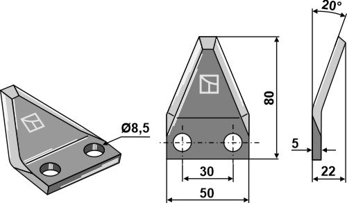 Fodder mixer knives
