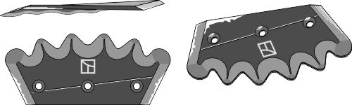 Fodder mixer knives - hard metal faced, left