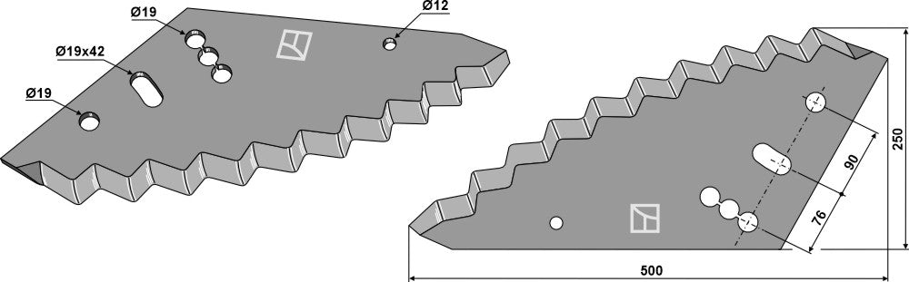 Fodder mixer knives