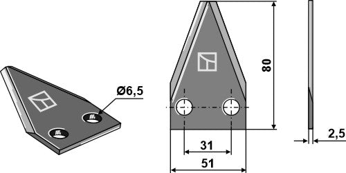 Fodder mixer knives