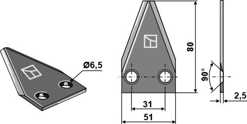 Fodder mixer knives