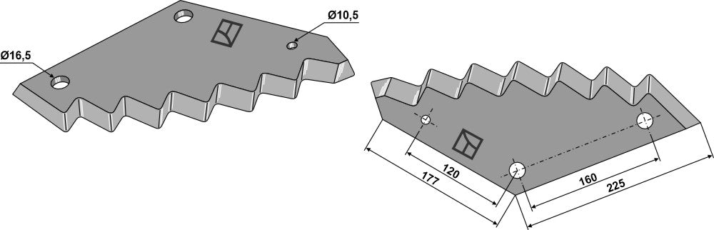 Fodder mixer knives