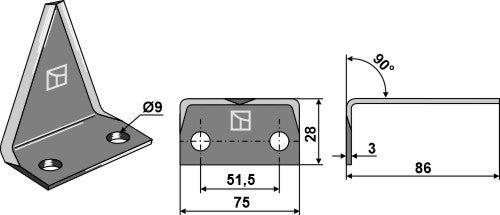 Fodder mixer knives