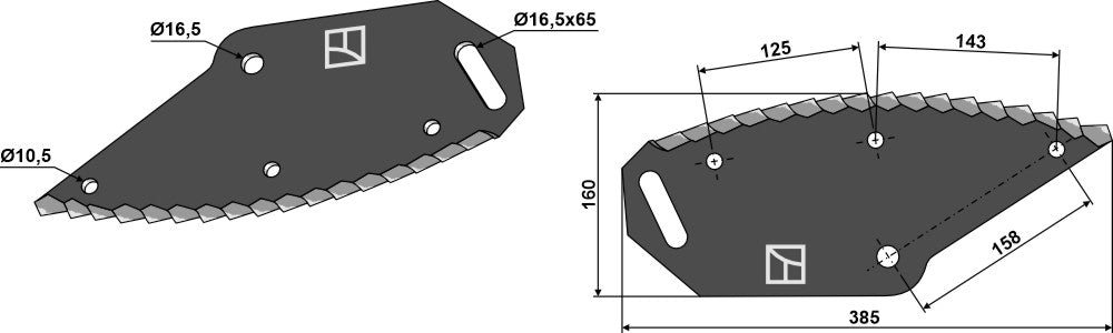 Fodder mixer knives