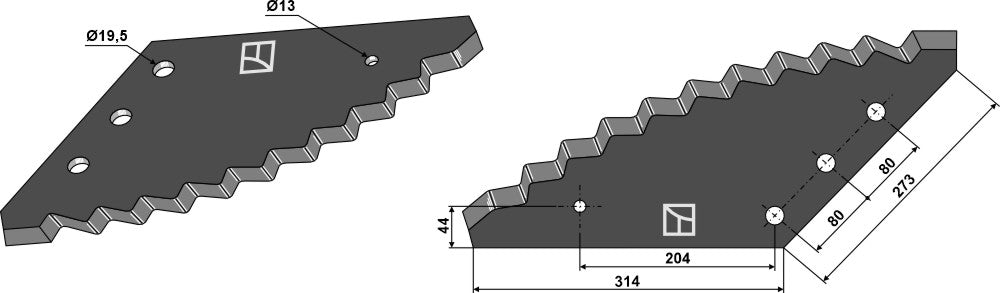 Fodder mixer knives