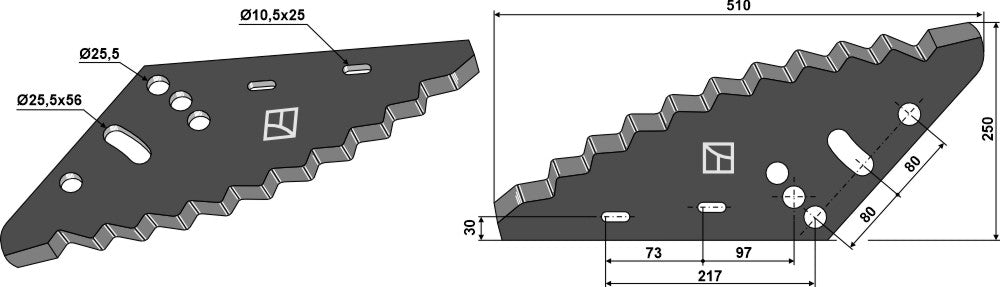 Fodder mixer knives