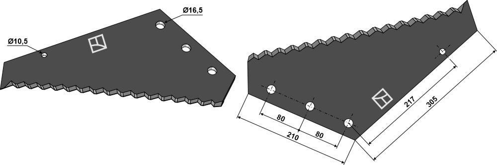 Fodder mixer knives - hard metal faced