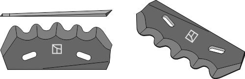 Food mixer knive - hard metal faced, left