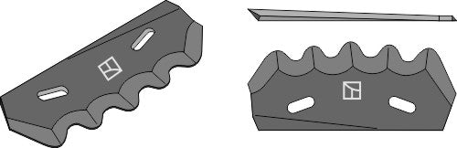 Food mixer knive - hard metal faced, right