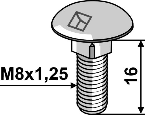 Saucer-head screw M8x1,25x16 - galvanized