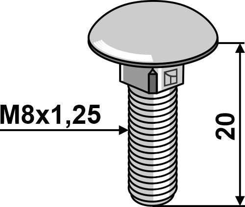 Saucer-head screw M8x1,25x20 - galvanized without nut