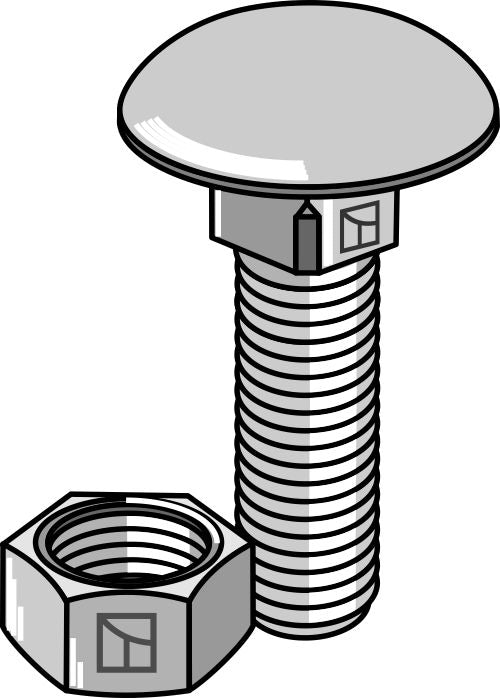 Bolt M8x1,25x25 galvanized with nut