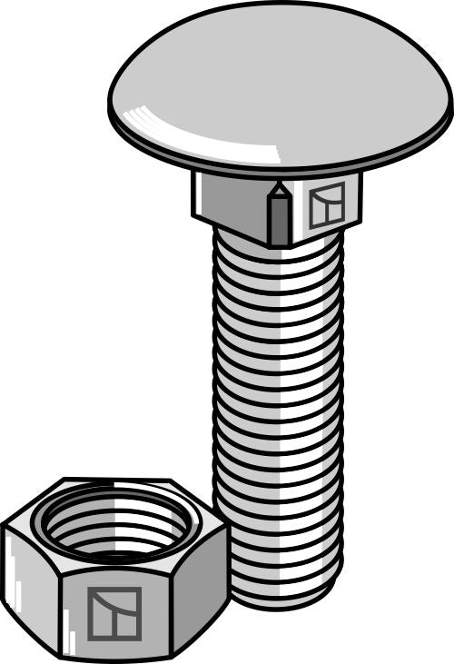 Bolt M8x1,25x30 galvanized with nut