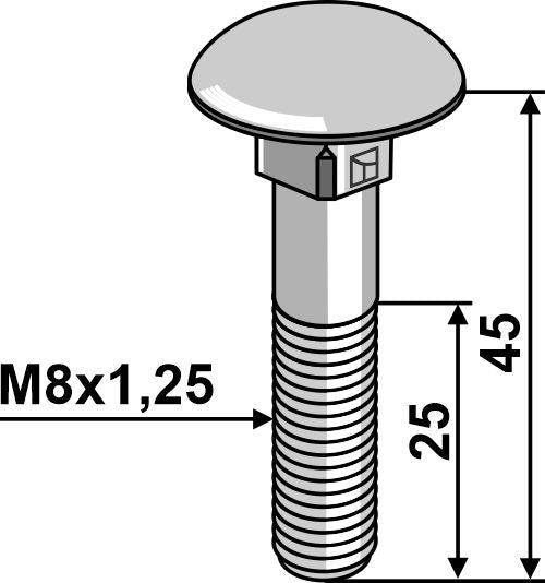 Bolt M8x1,25x45 galvanized without nut