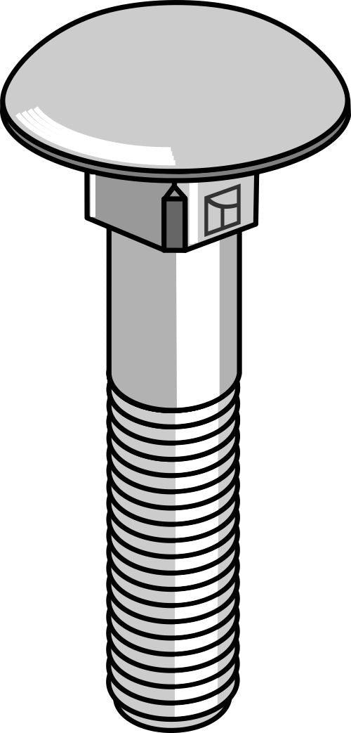 Bolt M8x1,25x45 galvanized without nut