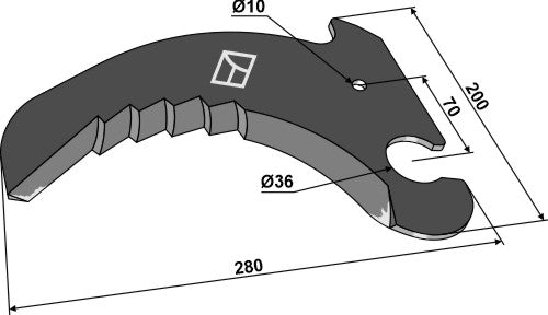 Round baler knife 280mm