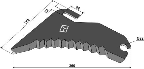 Round baler knife 360mm