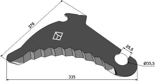 Round baler knife 335mm