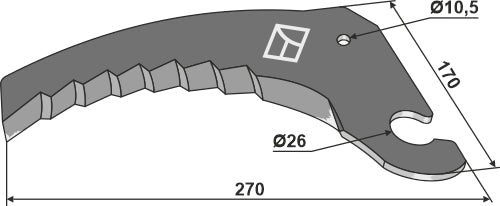Round baler knife 270mm