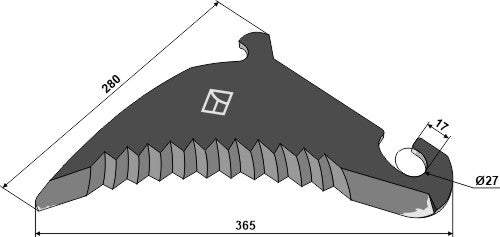 Round baler knife 365mm