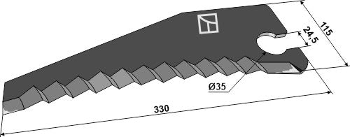 Round baler knife 330mm