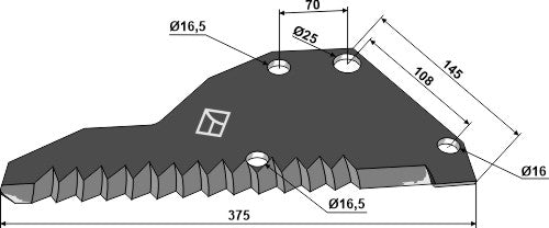Silage knive 375mm