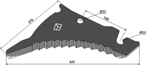 Round baler knife 425mm