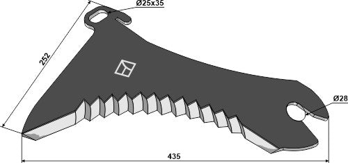 Silage knive hard metal faced 345mm
