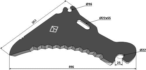 Silage knive 416mm
