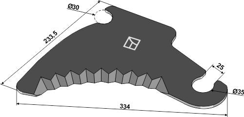 Round baler knife 334mm