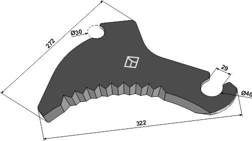 Round baler knife 322mm