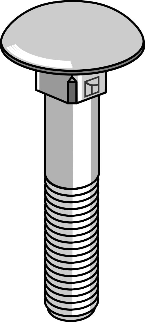 Bolt M8x1,25x50 galvanized without nut