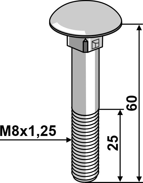 Bolt M8x1,25x60 galvanized without nut