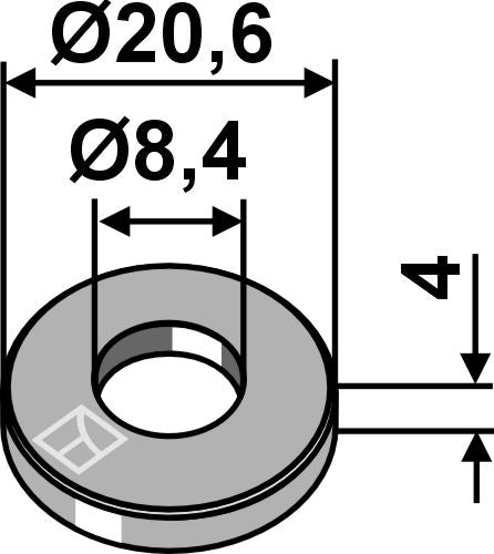 Washer Ø20,6x4xØ8,4 - DIN7349