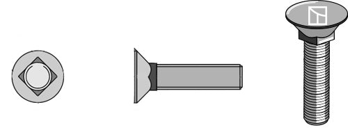 Plough bolt 7/16"x45
