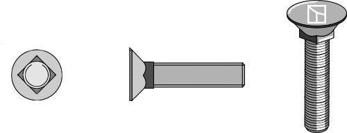 Plough bolt 7/16"x50