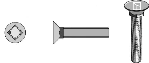 Plough bolt 7/16"x63