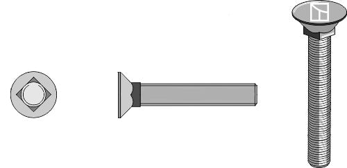 Plough bolt 7/16"x76