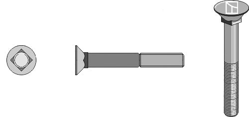 Plough bolt 7/16"x96
