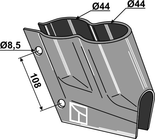 Double bracket for fertilizer share
