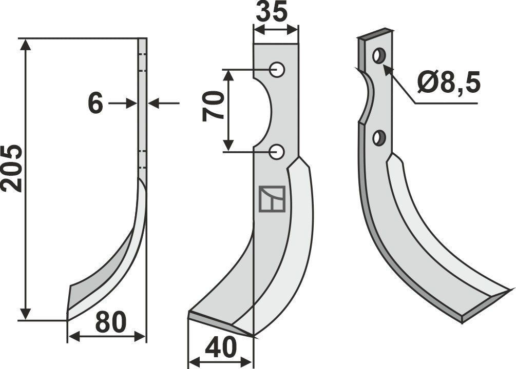 Blade 205x35mm, left