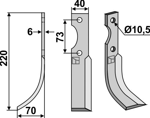 Blade 220x40mm, left