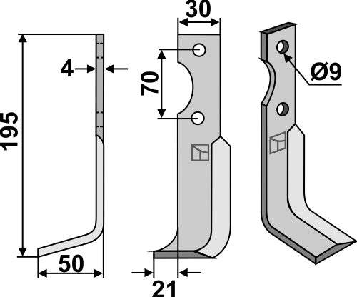 Blade 195x30mm, left