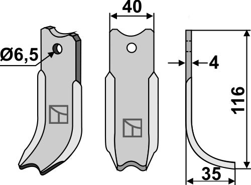 Hacking knife 116x40mm